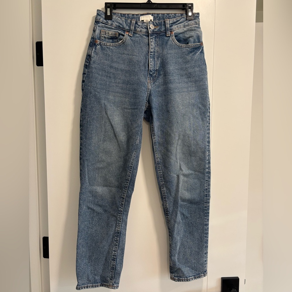blue straight jeans